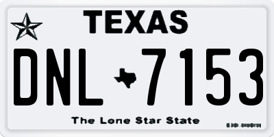 TX license plate DNL7153