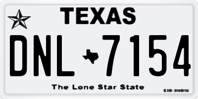 TX license plate DNL7154