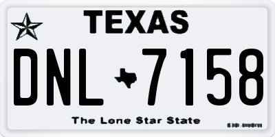 TX license plate DNL7158