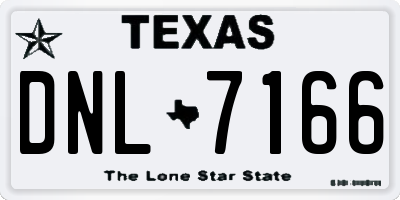 TX license plate DNL7166