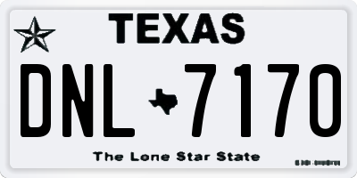 TX license plate DNL7170