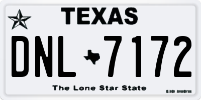 TX license plate DNL7172
