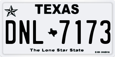 TX license plate DNL7173