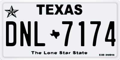 TX license plate DNL7174