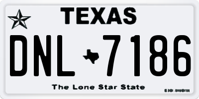 TX license plate DNL7186