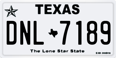 TX license plate DNL7189