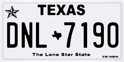 TX license plate DNL7190