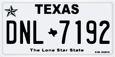 TX license plate DNL7192