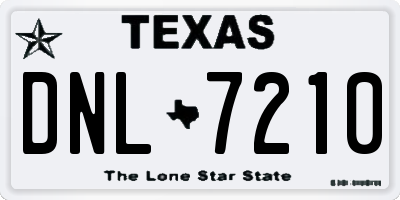 TX license plate DNL7210