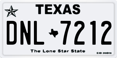 TX license plate DNL7212