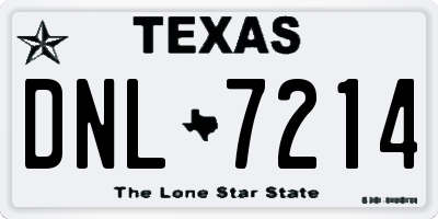 TX license plate DNL7214