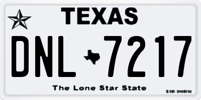 TX license plate DNL7217