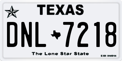 TX license plate DNL7218