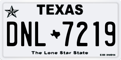 TX license plate DNL7219