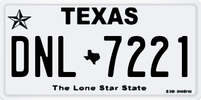 TX license plate DNL7221