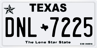 TX license plate DNL7225