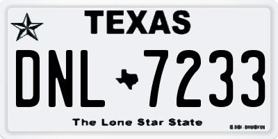 TX license plate DNL7233