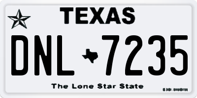 TX license plate DNL7235