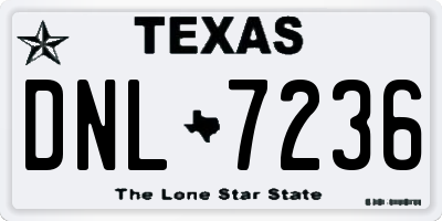 TX license plate DNL7236