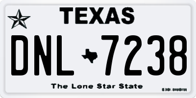 TX license plate DNL7238