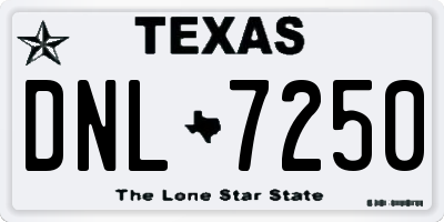 TX license plate DNL7250