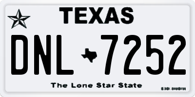 TX license plate DNL7252