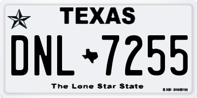 TX license plate DNL7255