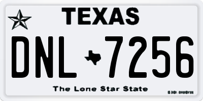 TX license plate DNL7256