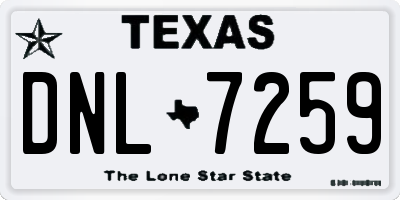 TX license plate DNL7259