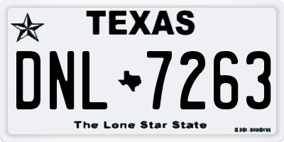 TX license plate DNL7263