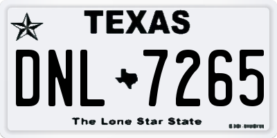 TX license plate DNL7265