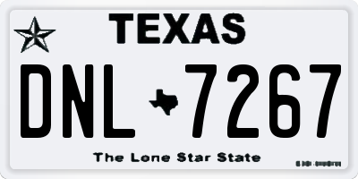 TX license plate DNL7267