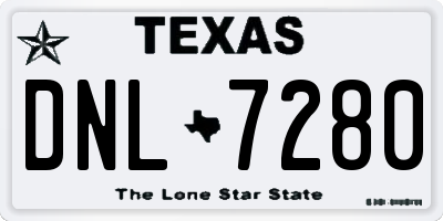 TX license plate DNL7280