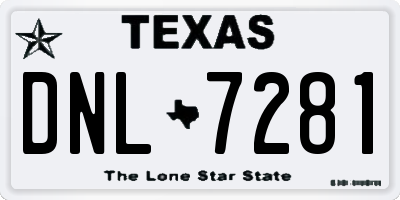 TX license plate DNL7281