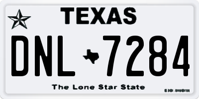 TX license plate DNL7284