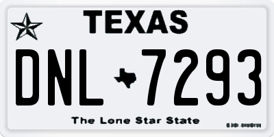 TX license plate DNL7293