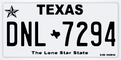 TX license plate DNL7294