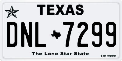 TX license plate DNL7299