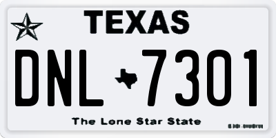 TX license plate DNL7301