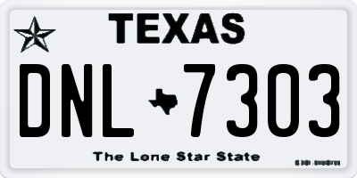 TX license plate DNL7303