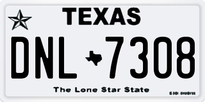 TX license plate DNL7308