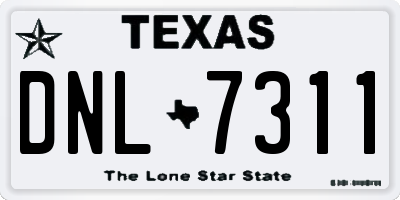 TX license plate DNL7311