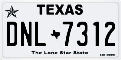 TX license plate DNL7312