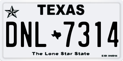 TX license plate DNL7314