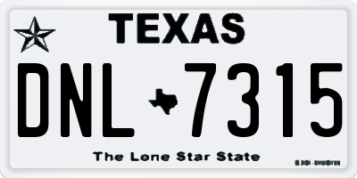 TX license plate DNL7315