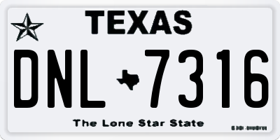 TX license plate DNL7316