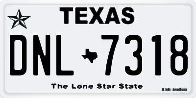 TX license plate DNL7318