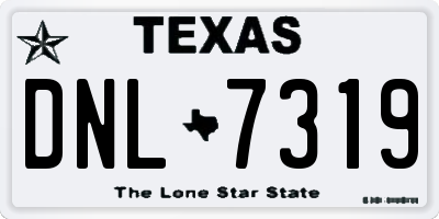 TX license plate DNL7319