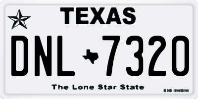 TX license plate DNL7320