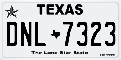 TX license plate DNL7323